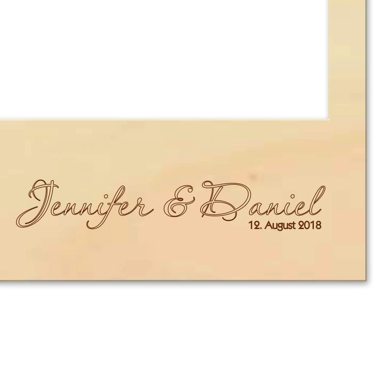 Holzdeko Pappel - Fotorahmen Polaroid mit Wunschtext Gravur 