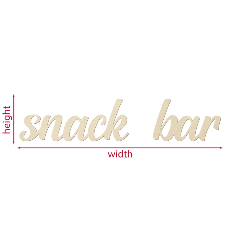 Väggdekoration bokstäver för köket - Snack Bar - Poplar 