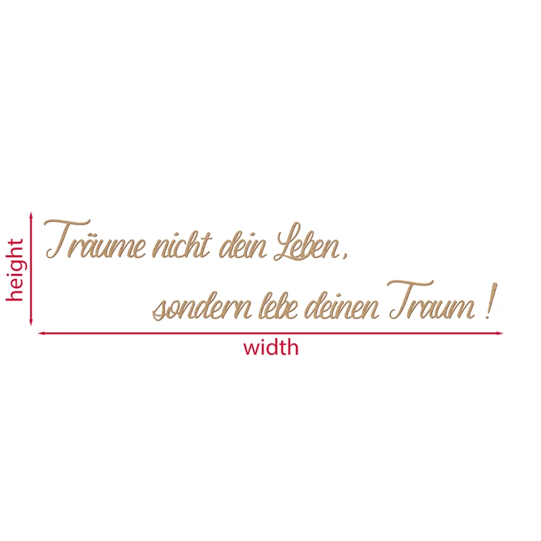MDF-Deko 3D Schriftzug Träume nicht dein Leben... - Natur 