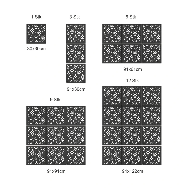 Room divider, partition floral leaves - MDF 