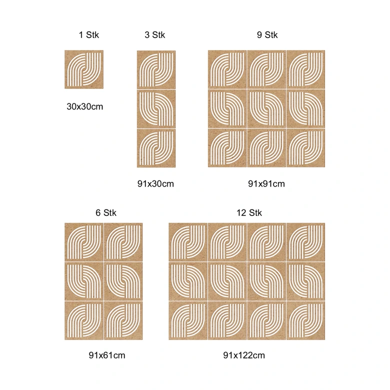Séparation de pièce, cloison arc-en-ciel - MDF aspect naturel 