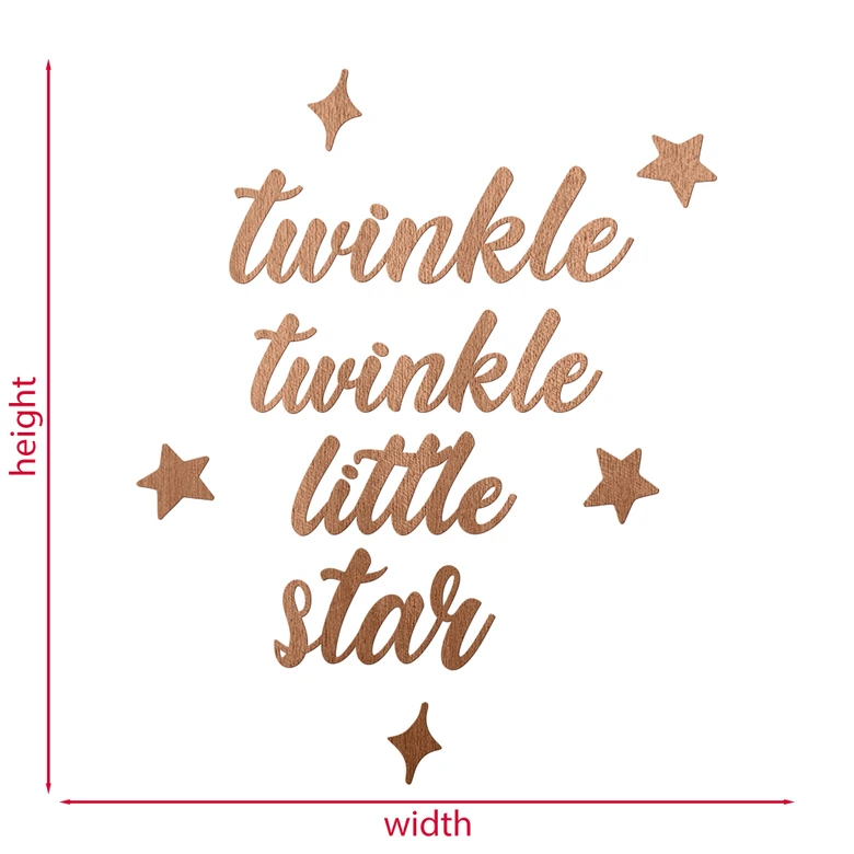 Houten Wanddecoratie Mahoniefineer Twinkle Twinkle Little Star 