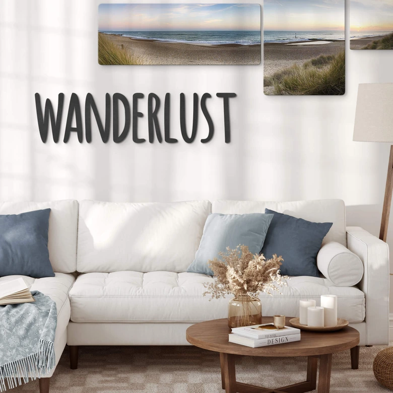 Glasschilderijen Strandpanorama - 3-delig 