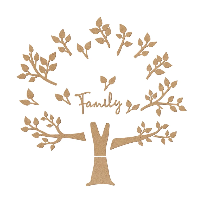 XXL Familjeträd Familj - MDF natur 
