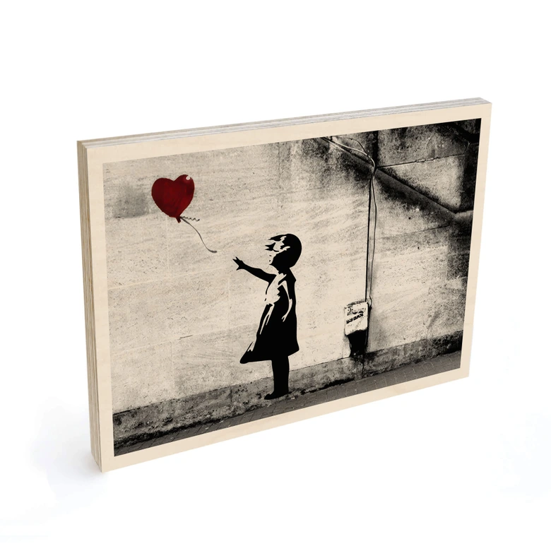 Holzbild Banksy - Girl with balloon 