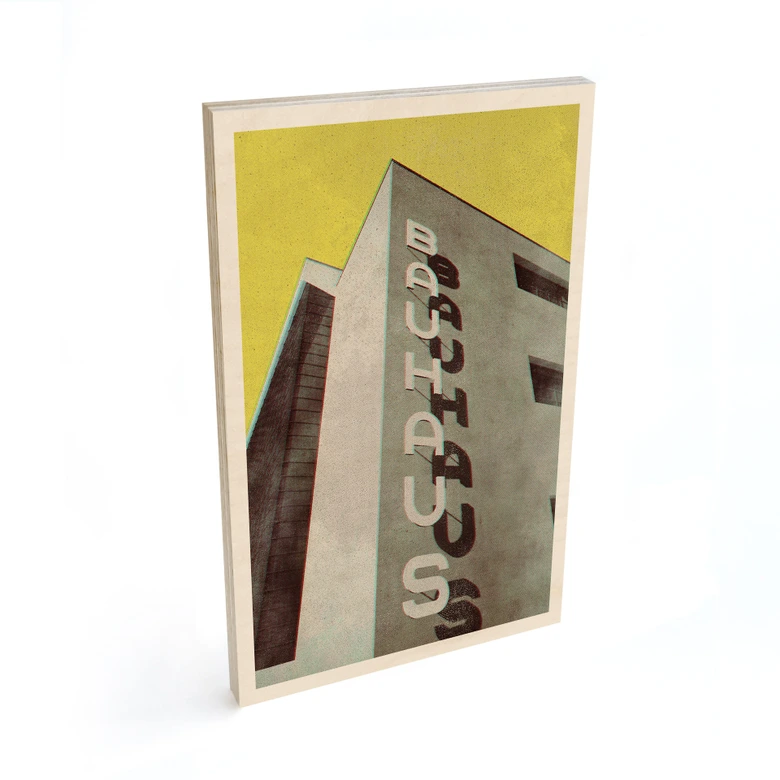 Träposter vintage Bauhaus Dessau arkitektur - Blursbyai 