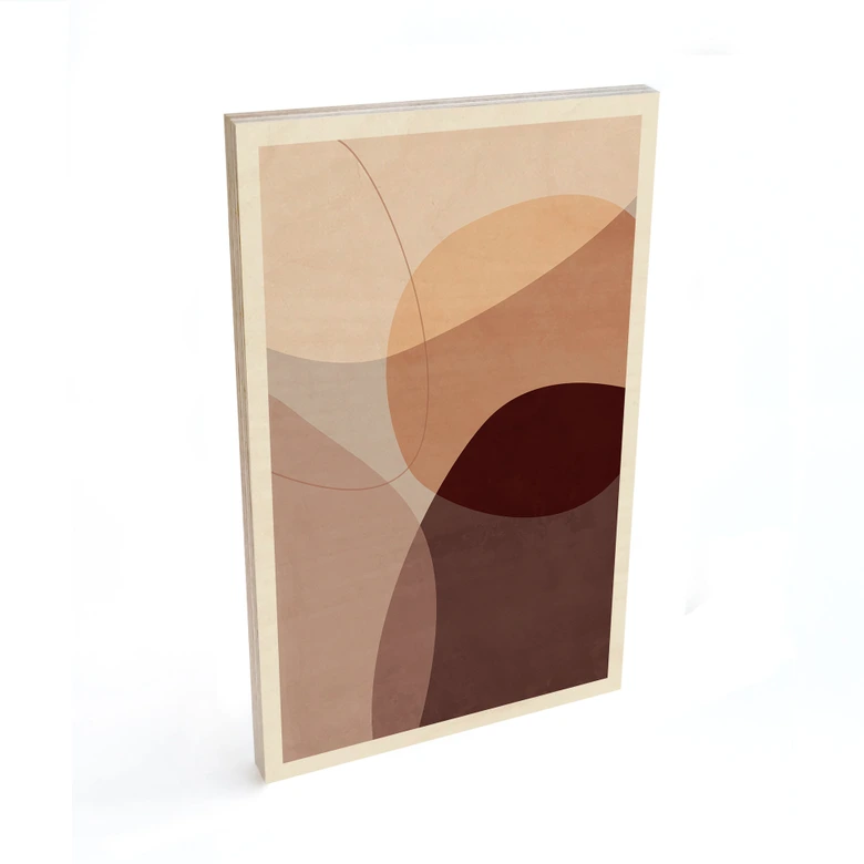 Houten Poster - Abstracte vormen in warme aardetinten - Böhmer 
