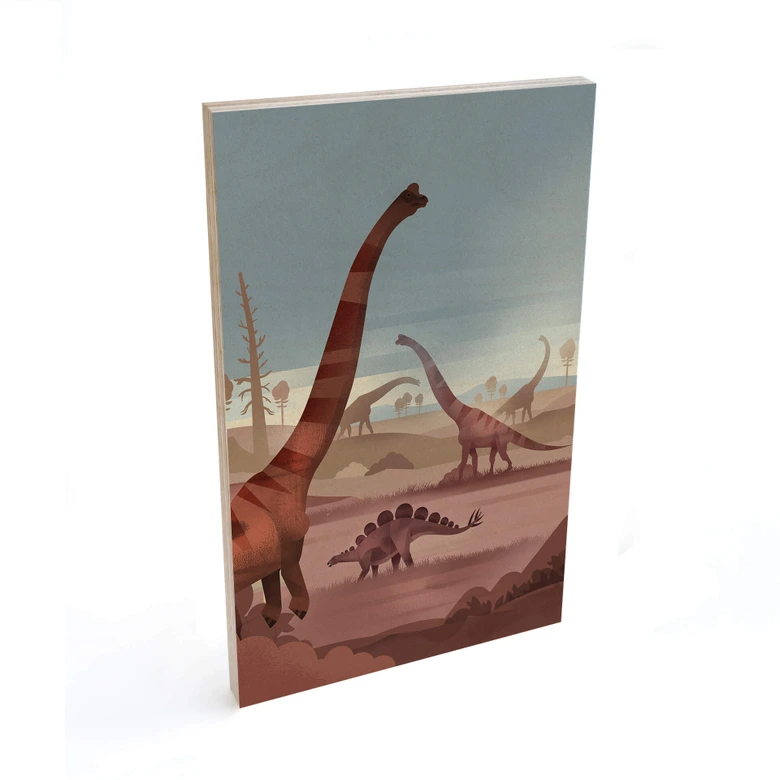 Houten Poster Braun - in het land van de dinosaurussen 