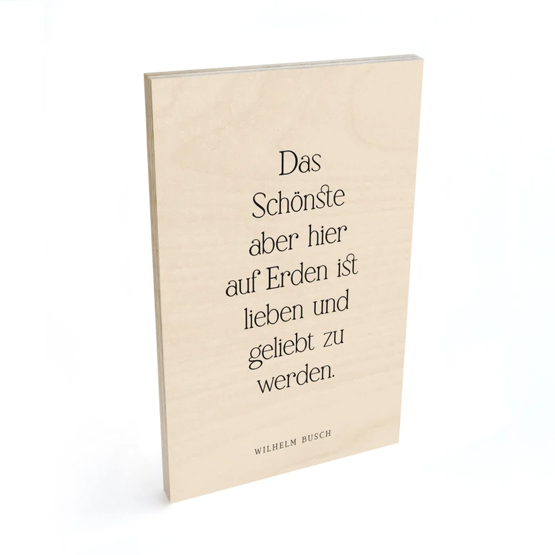 Holzbild Das Schönste auf Erden 