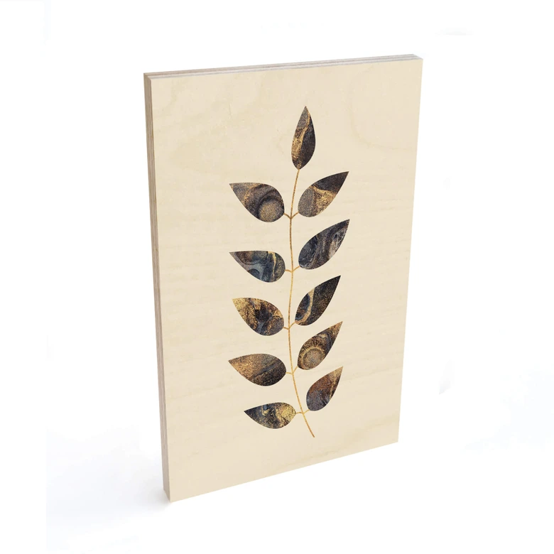 Holzbild Fredriksson - Marmorierte Blätter 