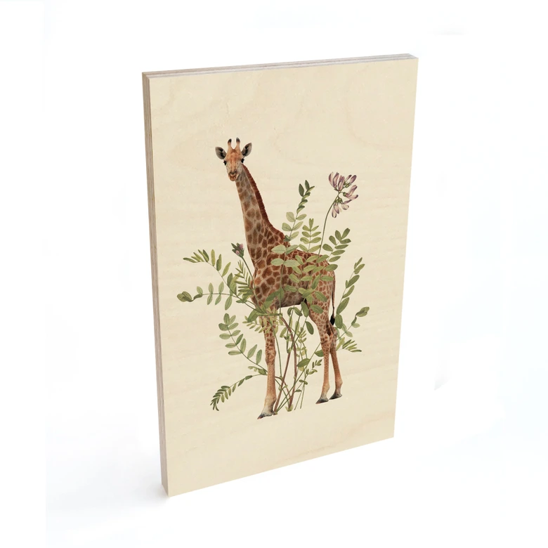 Holzbild Florale Giraffe - Frida Floral Studio 