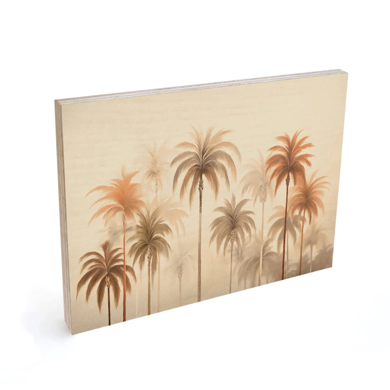 Holzbild Tropische Landschaft mit Palmen - Haase 