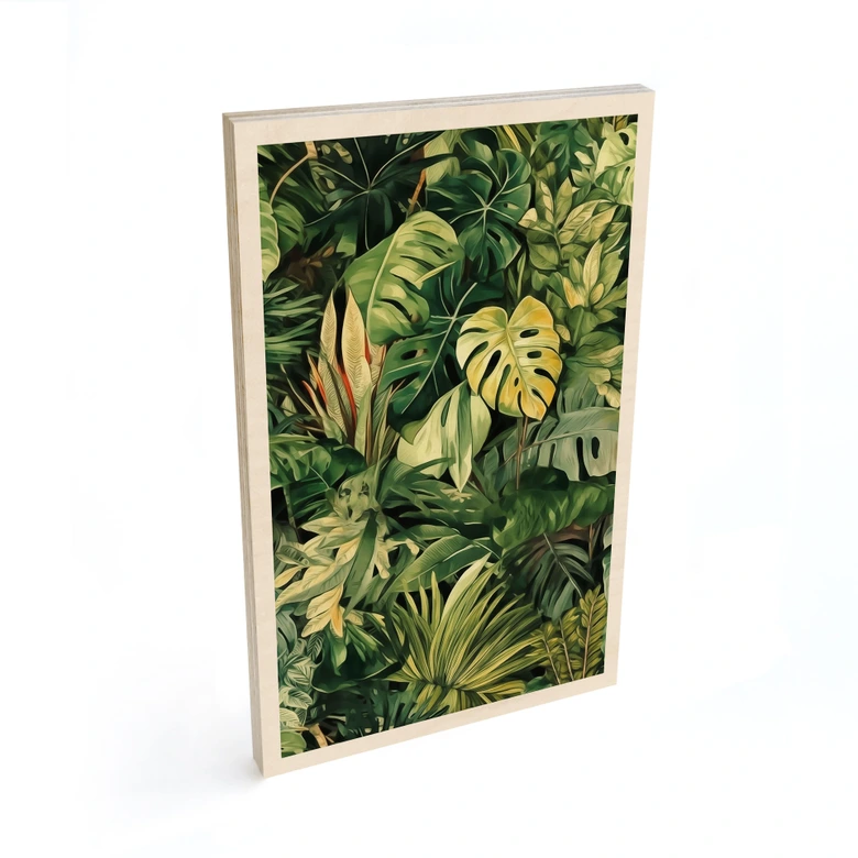 Holzbild Dschungelpflanzen - Jaszke 