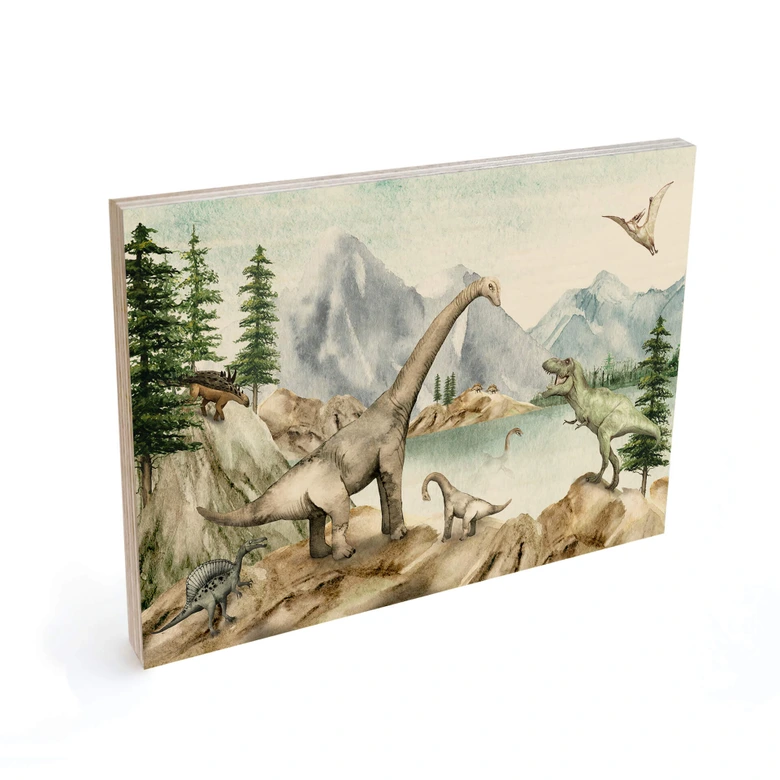 Holzbild Kikki Belle - Dinowelt 