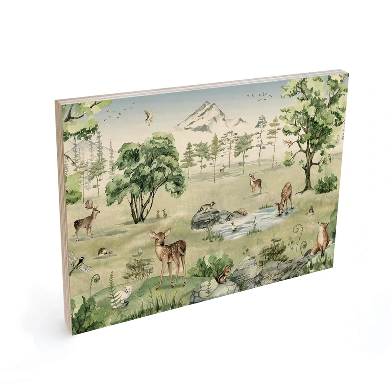 Holzbild Kikki Belle - Wald der Rehe 