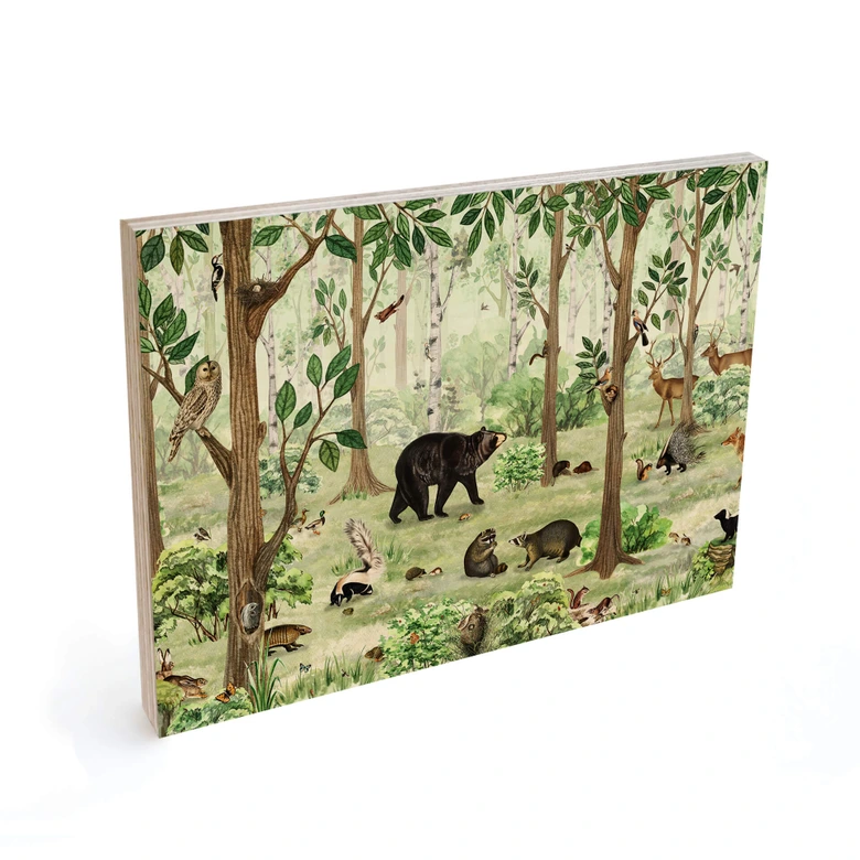 Plakat drewniany Kikki Belle - obraz do wyszukiwania lasu 