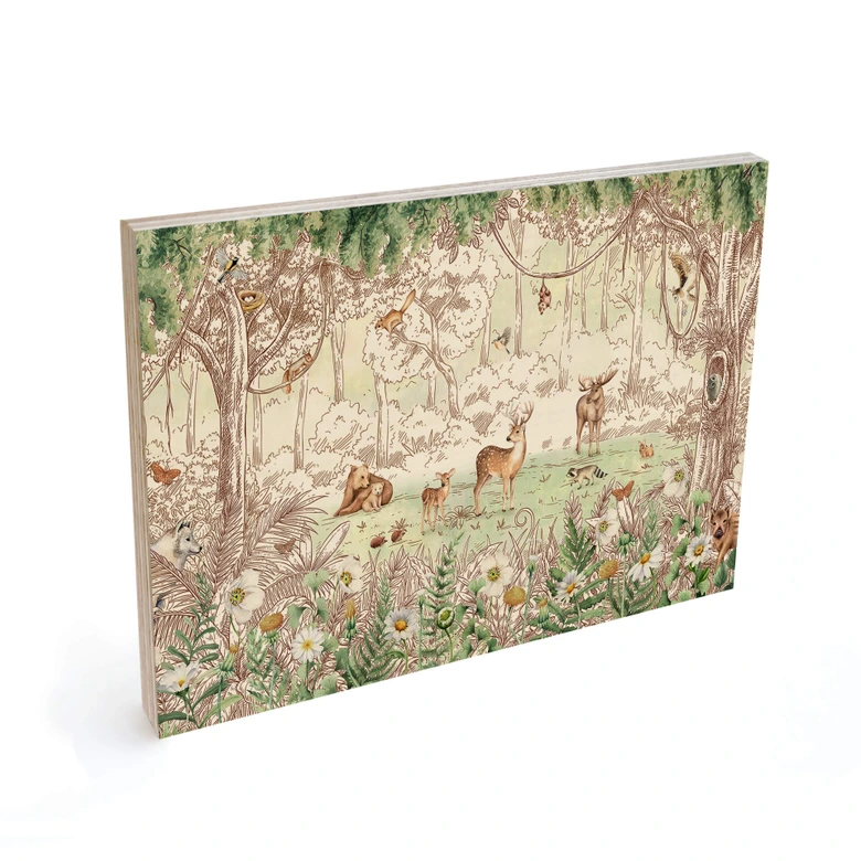 Holzbild Kikki Belle - Waldfreunde Frühling 