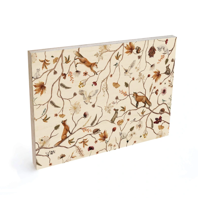 Holzbild Waldtiere im Herbst - Kikki Belle 