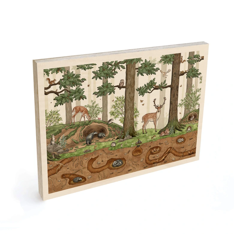 Holzbild Wimmelbild Waldtiere - Kikki Belle 