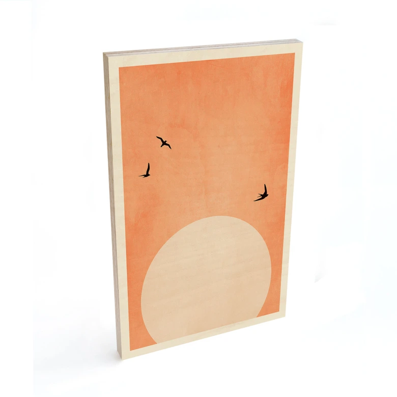 Holzbild Apricot Sonnenuntergang - Kubistika 