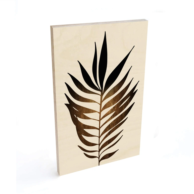Kubistika Träposter - blad i guld 