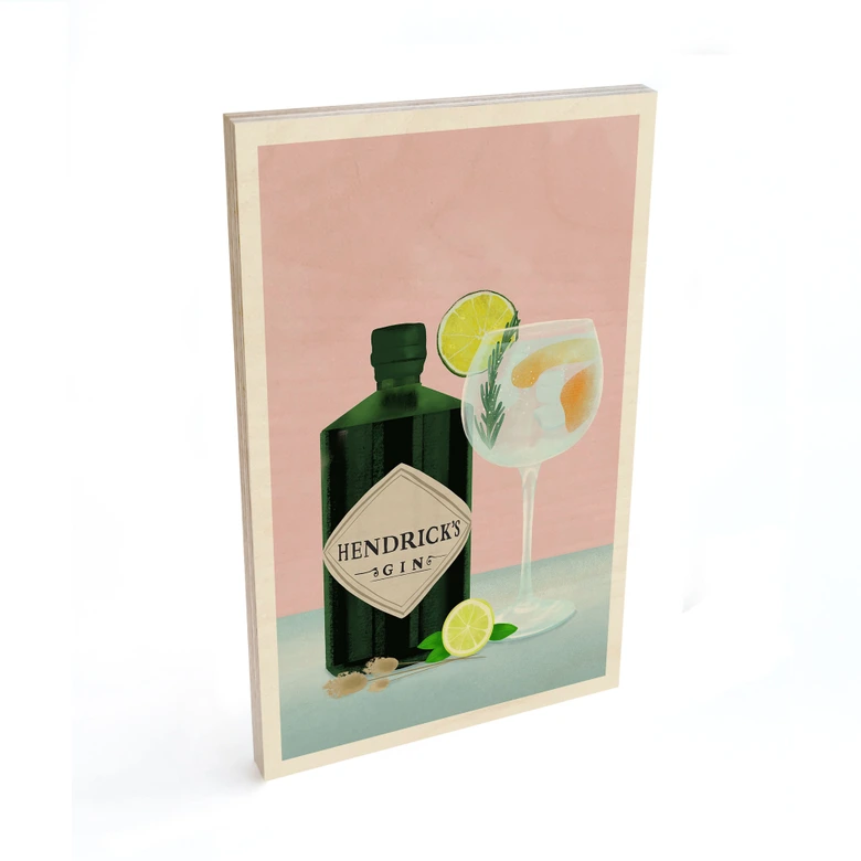 Holzbild Gin Tonic Cocktail - Lizde 
