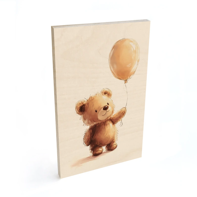 Cuadro de madera Osito con globo - Magnusson 