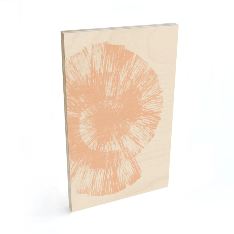 Plakat drewniany abstrakcyjna muszla w brzoskwiniowych kolorach - Martina 