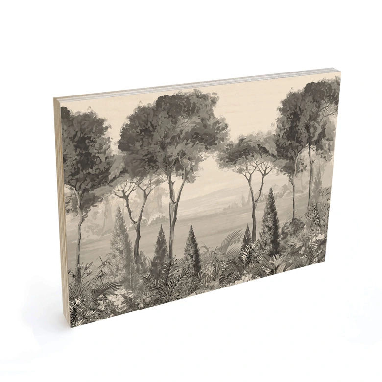 Holzbild Idyllische Pflanzenlandschaft - Ms Tiff 