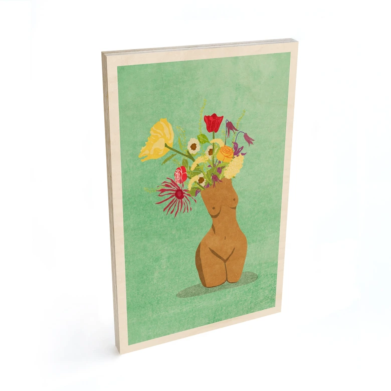 Tableau sur bois Féminité en fleur - Oltmanns 