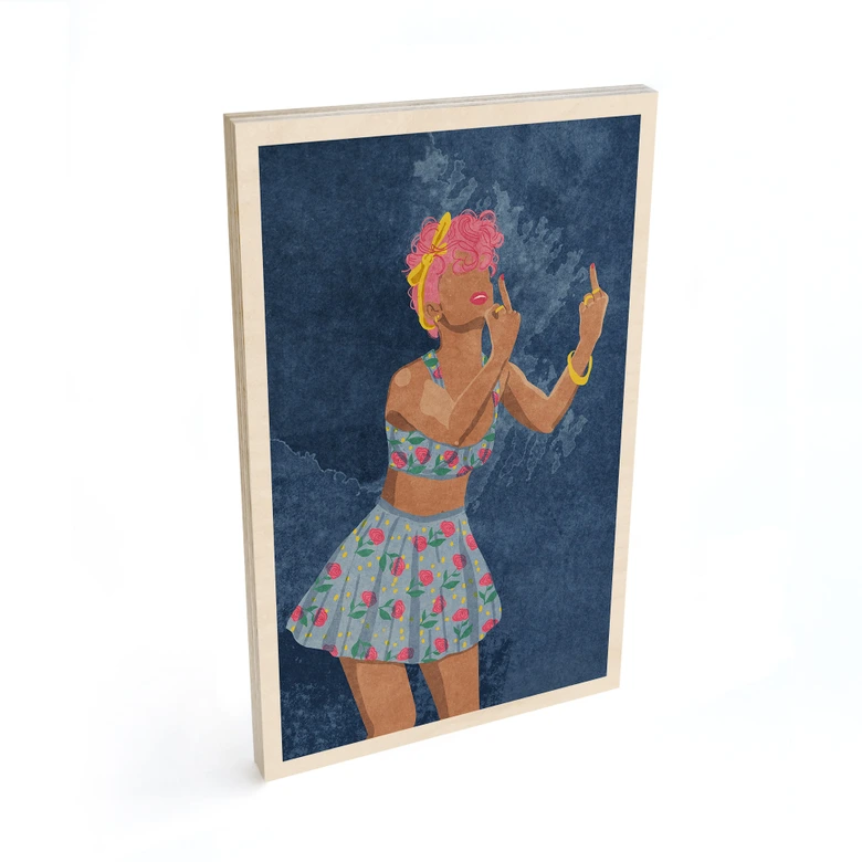 Holzbild Rockabilly Girl: Not your girl - Oltmanns 