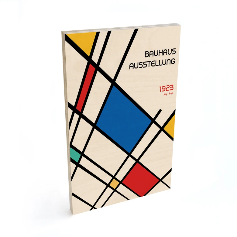 Plakat drewniany Retro wystawa Bauhaus 1923 - Retrodrome 