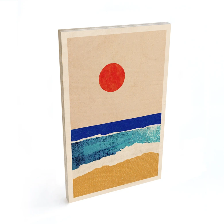Tableau sur bois Plage calme au coucher du soleil - Rivers 