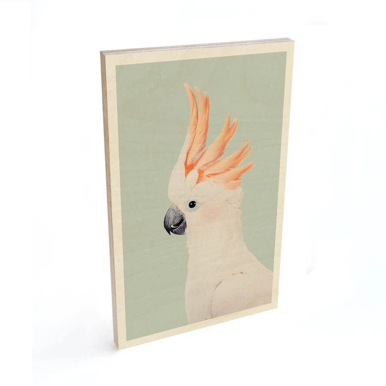 Houten Poster - Roze kaketoe dierenportret - Sisi & Seb 