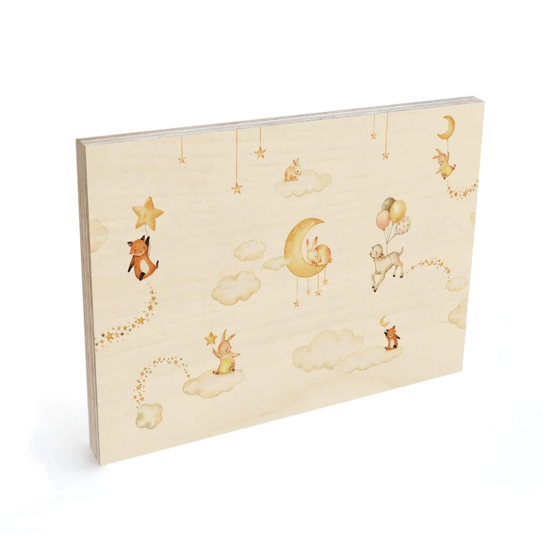 Plakat drewniany Oliver Robins - Słodkich snów biały 