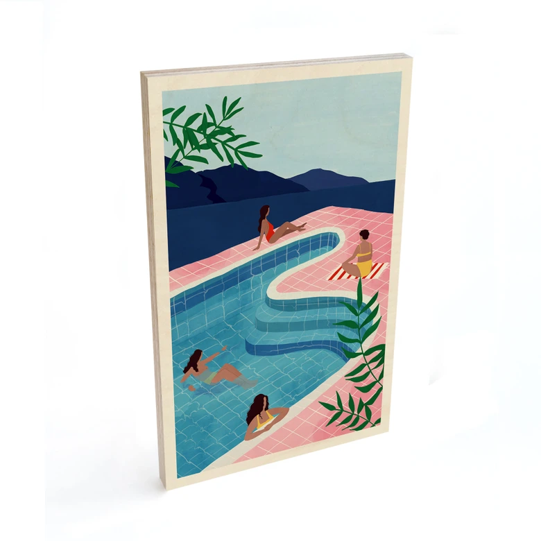 Houten Poster Ontspannen bij het zwembad - Tomljanovic 