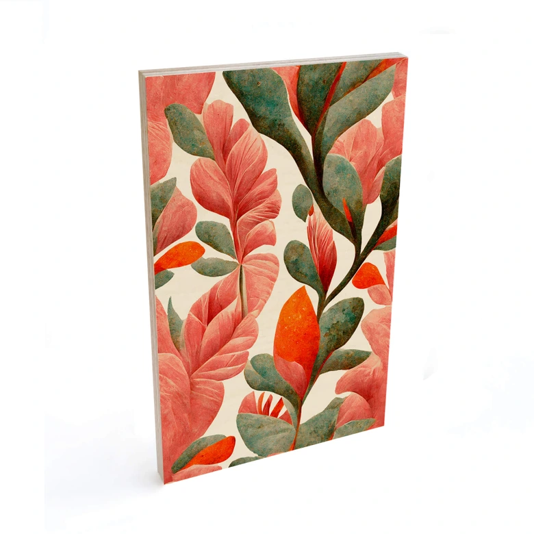 Holzbild Treechild - Indische Rose 
