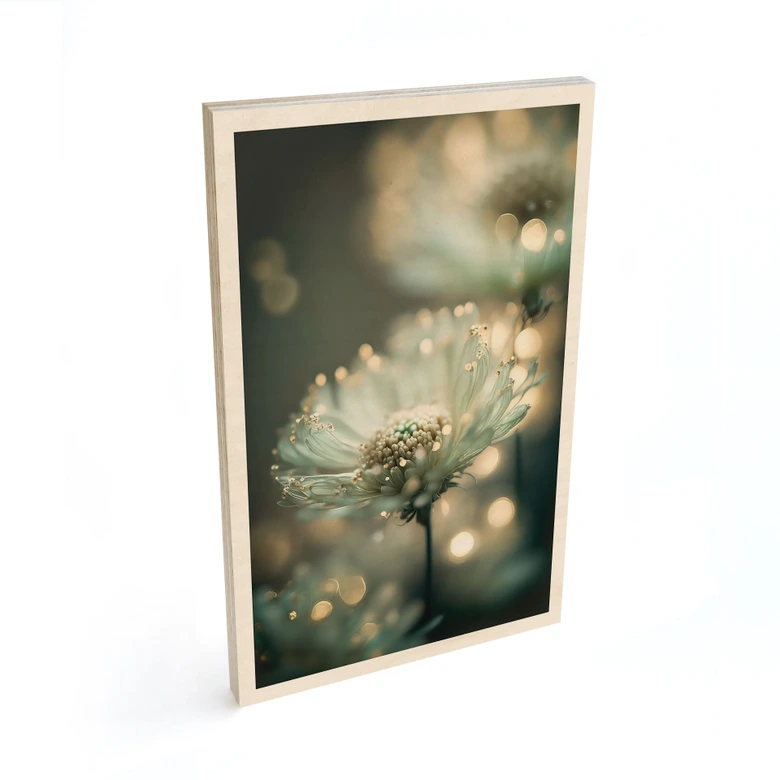 Tableau sur bois Délicat scintillement des fleurs - Treechild 