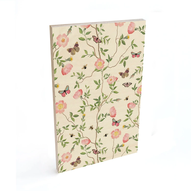 Houten Poster Roze rozen in de lente - UN Designs 