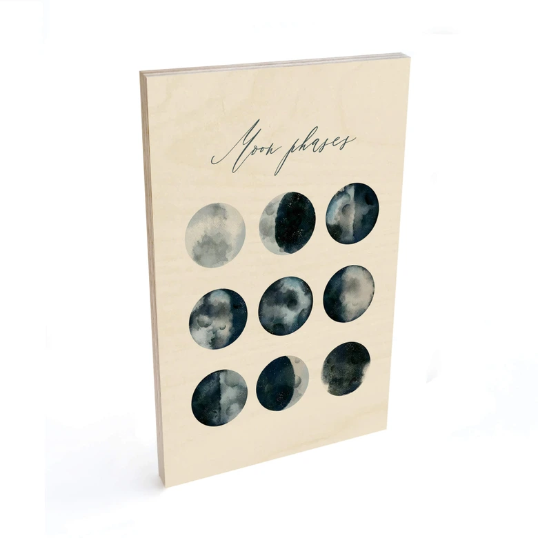 Holzbild Moon Phases 