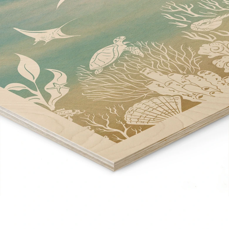 Houten Wanddecoratie onderwaterwereld paradijs - Ombre - Kikki Belle 