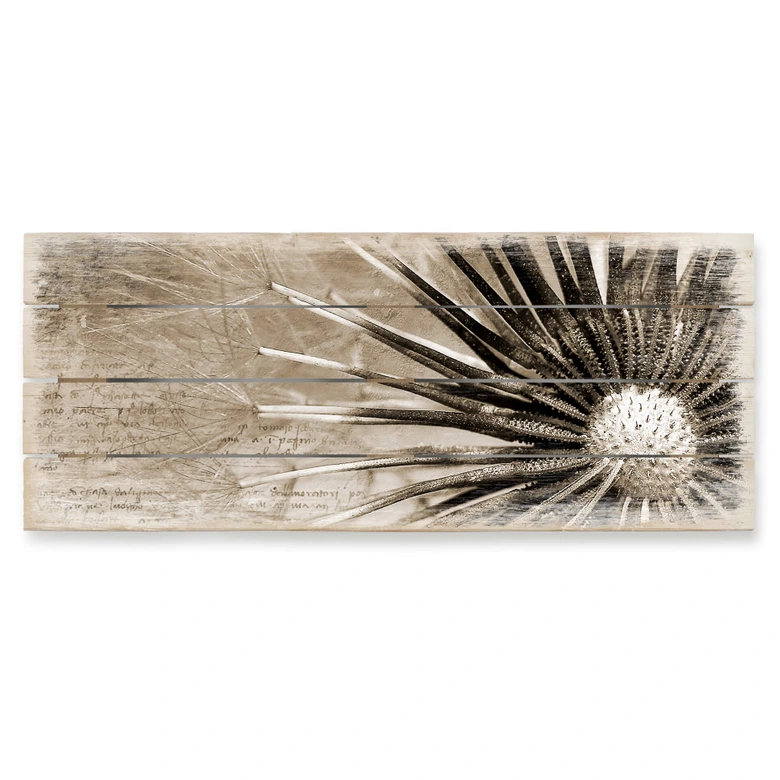 Holzbild Pusteblumen-Poesie - Panorama 