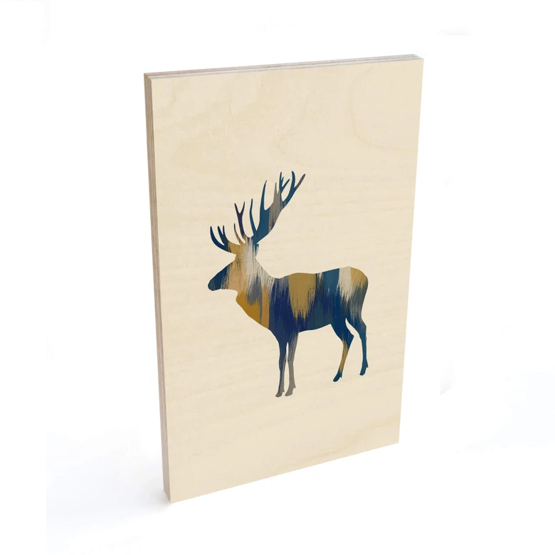 Holzbild Orara Studio - Moose Blue and Yellow 