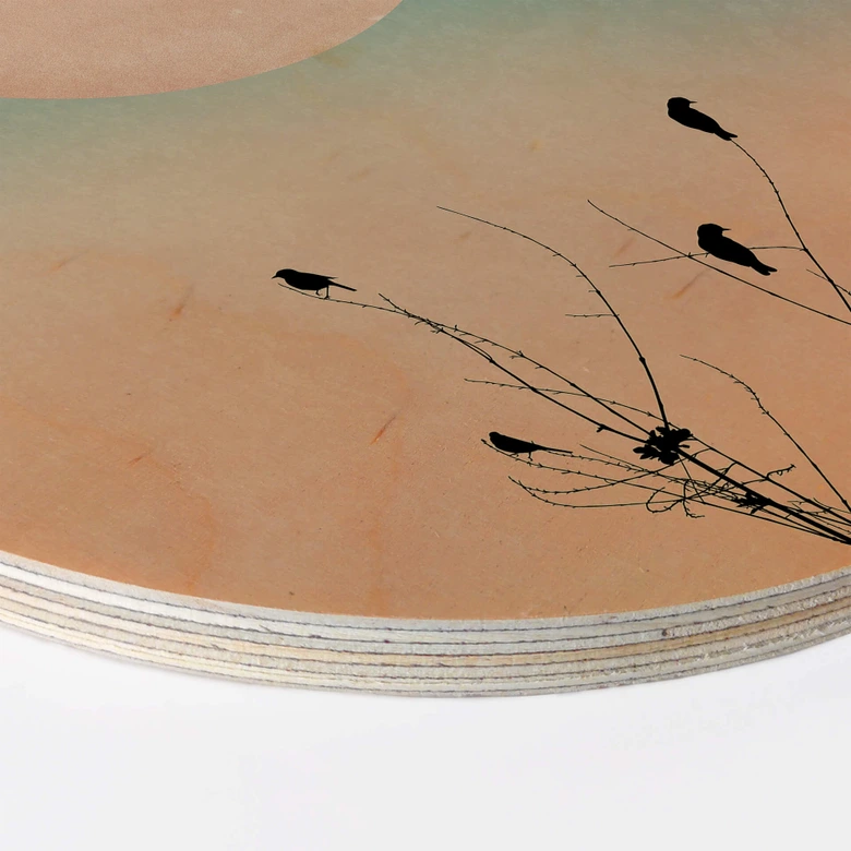 Træbillede - Kubistika - Warm Morning - Rund 