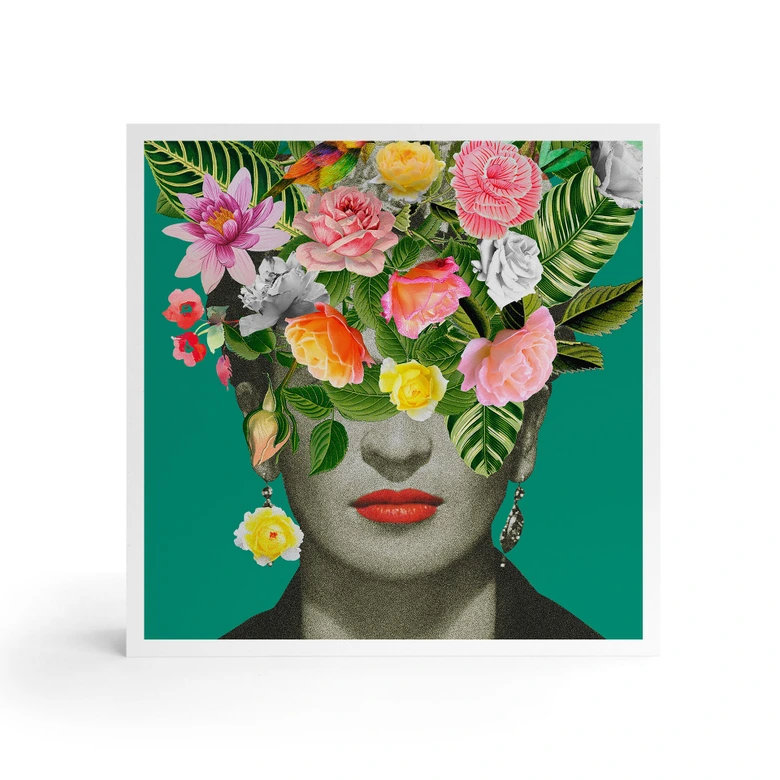 Tableau sur bois à poser - Frida Floral - Frida Floral Studio - 15x15 cm 