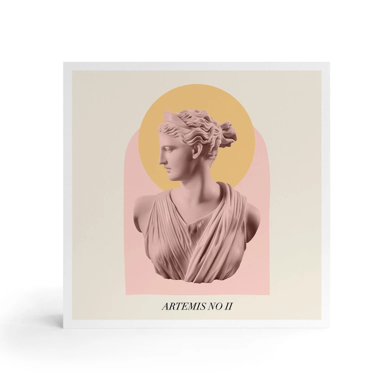 Holzbild zum Hinstellen - Statue der Göttin Artemis - Grace Digital Art - 15x15 cm 