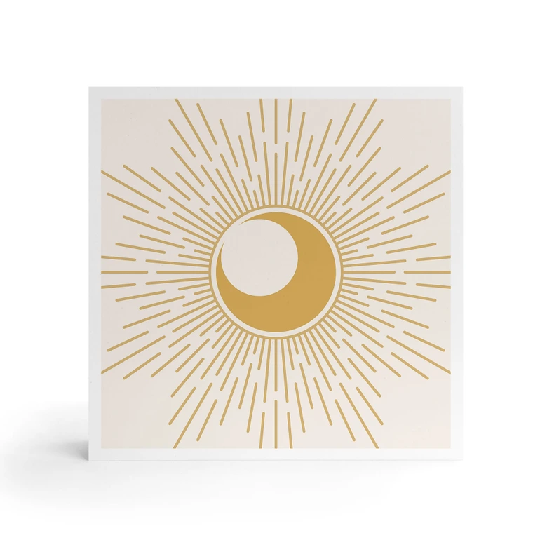 Billede af træ til at sætte op - Gyldne solstråler - KsanaKalpa - 15x15 cm 