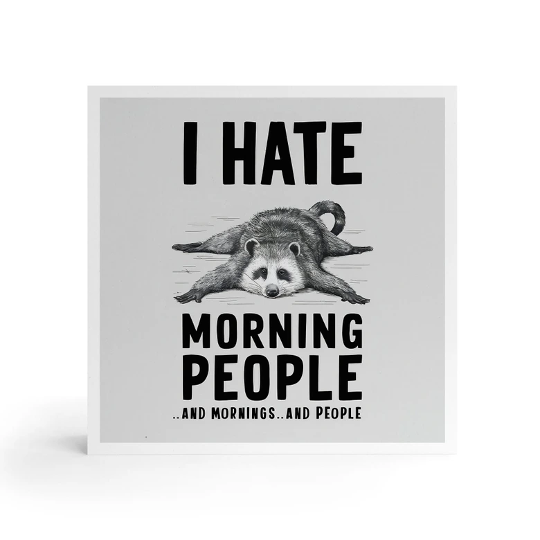 Blocco di decorazione in legno I hate morning people - Magnusson 