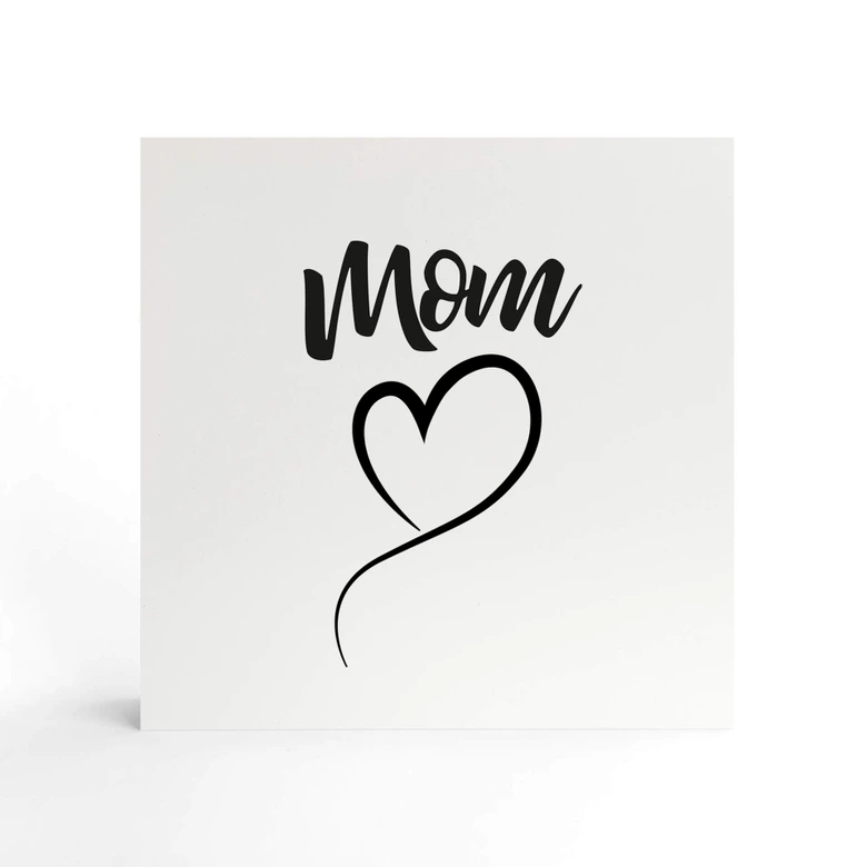 Tableau sur bois à poser - Maman Coeur - 15x15 cm 