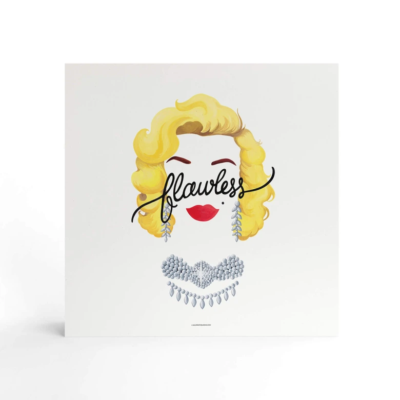 Wood Print to put up - Tohmé - Flawless Marilyn - 15x15 cm 